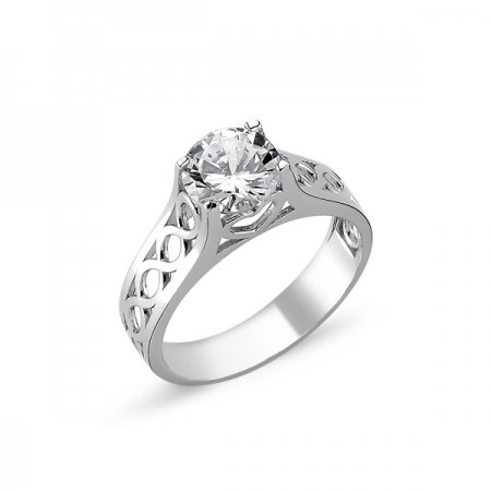 Inel elegant argint 925 rodiat infinit cu zirconiu alb ITU0091 [0]